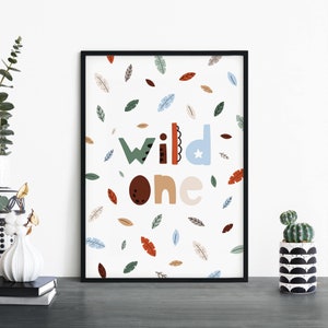 Wild One Poster Print Wall Art / Niños Niños Niños Niñas Guardería Dormitorio / A4 A3 A2 A1