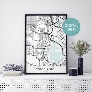 florestas, arte da parede do impressão do mapa da cidade de Perth | Imprimir em casa | Arquivo de download digital