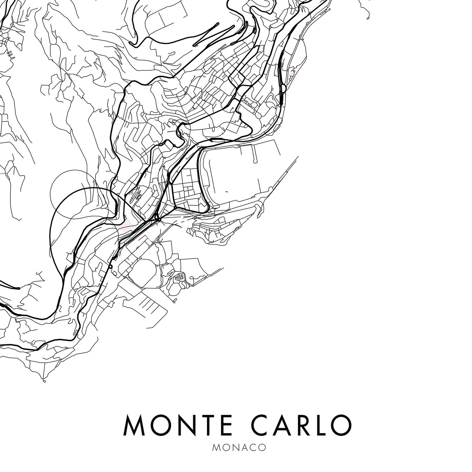 Monte Carlo Monaco City Map Print Wall Art Print At Home | Etsy