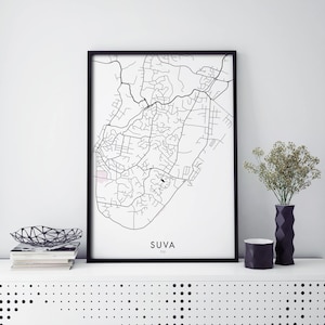 Suva, Fiji City Art, Map Print Wall Art | A4 A3 A2
