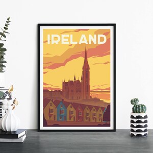Irlanda / Arte ilustrativo de la pared de la impresión de viajes / 4x6 5x7 A4 A3 A2 A1