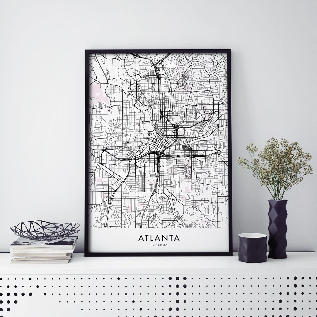 Atlanta, Georgia City Art, Map Print Wall Art | A4 A3 A2 A1 A1 - Etsy