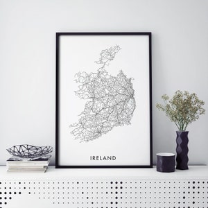 Republik Irland Kunst, Landkarte Druck Wandkunst | A4 A3 A2 A1
