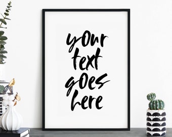 Custom Quote Text Poster Print Wall Art | Personalized Text | Your Text Here