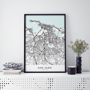 San Juan, Puerto Rico Art, City Map Print Wall Art | A4 A3 A2 A1