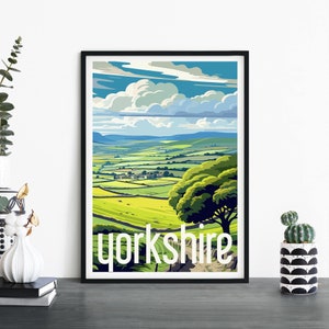 Yorkshire, Inglaterra / Arte ilustrativo de la pared de la impresión de viajes / 4x6 5x7 A4 A3 A2 A1