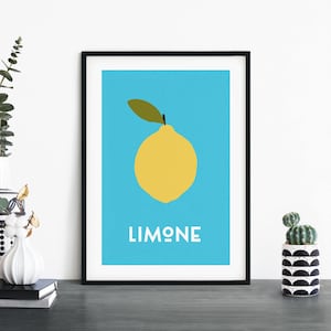 Limone / Comida italiana Retro Impresión ilustrativa Arte de pared / 4x6 5x7 A4 A3 A2 A1