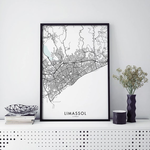 Limassol Cyprus Art City Map Print Wall A4 A3 A2 A1 - Wall Art City Maps Limassol Cyprus Art City Map Print Wall A4 A3 A2 A1 - Wall Art City Maps