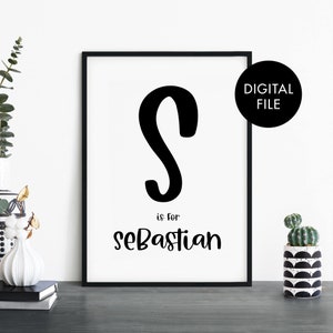 DIGITAL DOWNLOAD Personalised Childs Name Nursery Bedroom Print Wall Art | Boys Girls Kids Baby - Downloadable JPEG File