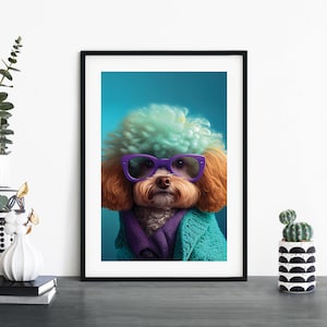 Glamorös Toypudel i kofta Väggkonst | A4 A3 A2 A1