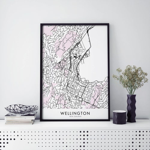 Wellington Print New Zealand Art Wellington Poster Etsy