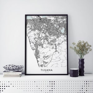 Tijuana, Mexico Art, City Map Print Wall Art | A4 A3 A2 A1