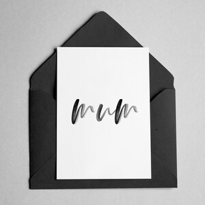 Mum Greeting Card - Birthday, Mother's Day, etc - Minimalist Script Font