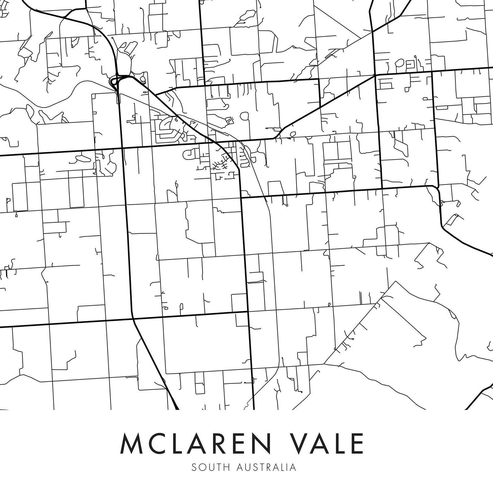 Mclaren Vale South Australia City Map Print Wall Art Print Etsy
