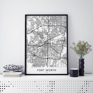 Fort Worth, Texas, United States City Art, Map Print Wall Art | A4 A3 A2 A1 A1