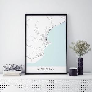 Apollo Bay, Victoria, Australien Kunst, Stadtplan Druck Wandkunst | A4 A3 A2 A1