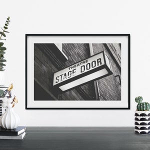 Stage Door Black & White Print Wall Art | A4 A3 A2 A1