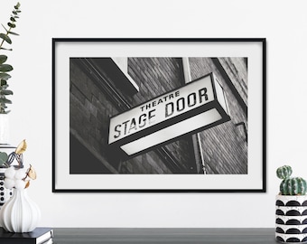 Stage Door Black & White Print Wall Art | A4 A3 A2 A1