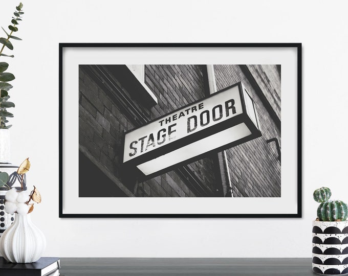 Stage Door Black & White Print Wall Art | A4 A3 A2 A1
