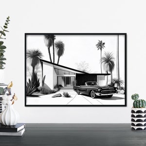 Retro Palm Springs AI Print Wall Art / A4 A3 A2 A1