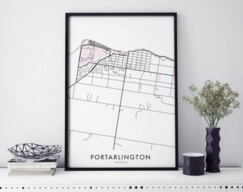 Portarlington, Victoria, Australia Art, City Map Print Wall Art | A4 A3 A2 A1