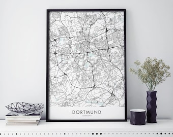 Dortmund, Germany Art, City Map Print Wall Art | A4 A3 A2 A1