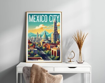 Mexico City | Illustrative Travel Print Wall Art | 4x6 5x7 A4 A3