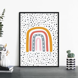 Arco Iris Colorido Póster Impresión Arte de pared / Niños Niños Niños Niñas Guardería Dormitorio / A4 A3 A2 A1