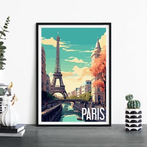 París, Francia, Arte de pared ilustrativo de impresión de viaje, 4 x 6 5 x 7 A4 A3 A2 A1