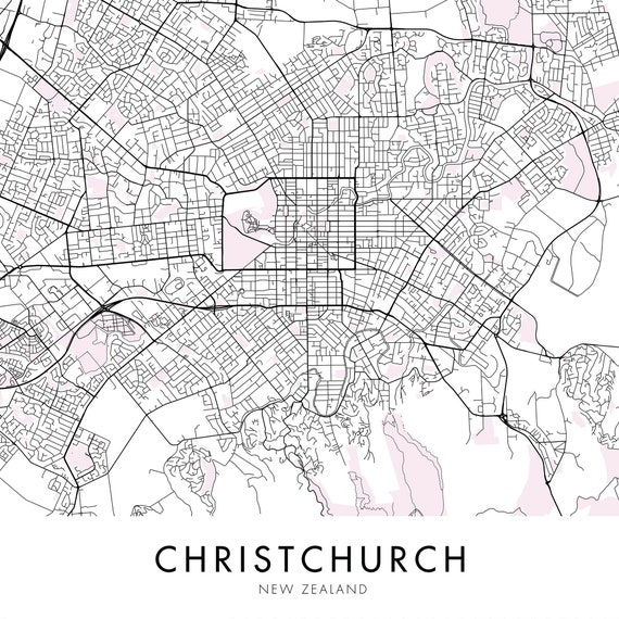 Christchurch New Zealand City Map Printable Street Map Of — free download