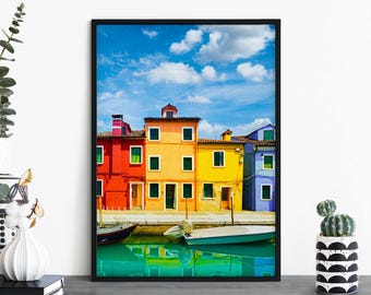 Colours of Burano, Venice, Italy Print Wall Art | A4 A3 A2 A1