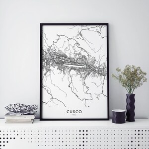 Cusco, Peru Art, City Map Print Wall Art | A4 A3 A2 A1