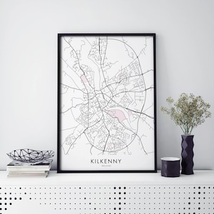 Kilkenny, Ireland Art, City Map Print Wall Art | A4 A3 A2 A1