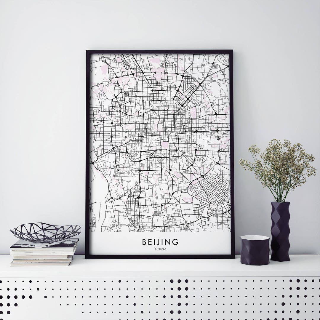 Beijing, China Art, City Map Print Wall Art | A4 A3 A2 A1 - Etsy