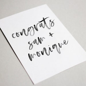 Personalized Congratulations Card Contemporary Script Font Congrats Name image 2