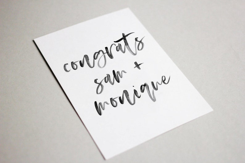 Personalized Congratulations Card Contemporary Script Font Congrats Name image 2