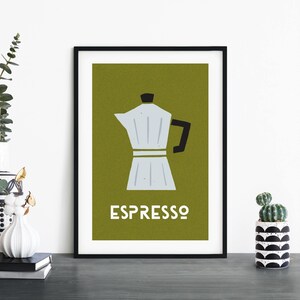 Espresso / Comida italiana Retro Impresión ilustrativa Arte de pared / 4x6 5x7 A4 A3 A2 A1