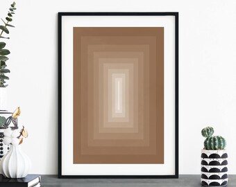 Reverse Illusion | Modern Beige Abstract Print Wall Art | 4x6 5x7 A4 A3 A2 A1