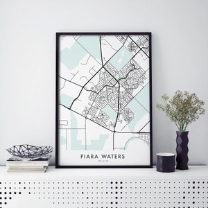 Piara Waters, Perth Australië Kunst, Stadskaart Print Wall Art | A4 A3 A2 A1