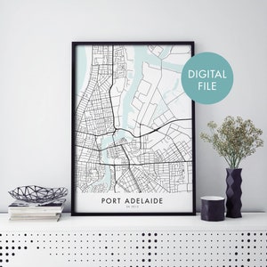 Port Adelaide, Adelaide, Australia City Map Print Wall Art | Print At Home | Digital Download File
