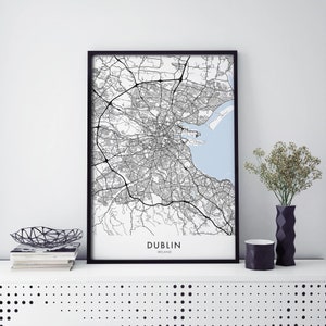 Dublin, Ireland Art, City Map Print Wall Art | A4 A3 A2 A1