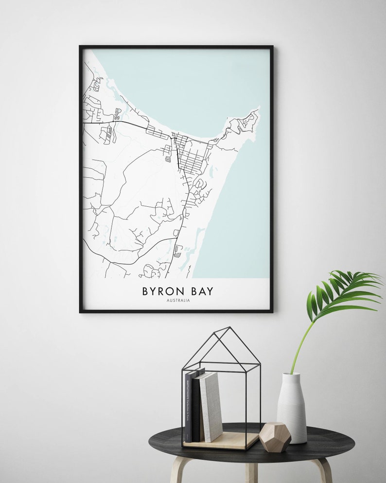 Digital Download File Print At Home Byron Bay Australia City Map Print Wall Art New South Wales