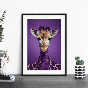Glamorous Giraffe Print Wall Art | A4 A3 A2 A1
