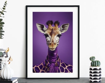 Glamorous Giraffe Print Wall Art | A4 A3 A2 A1