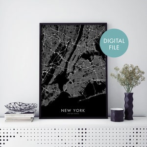 New York City Art, Stadtplan Druck Wandkunst | Druck zu Hause | Digital Download Datei