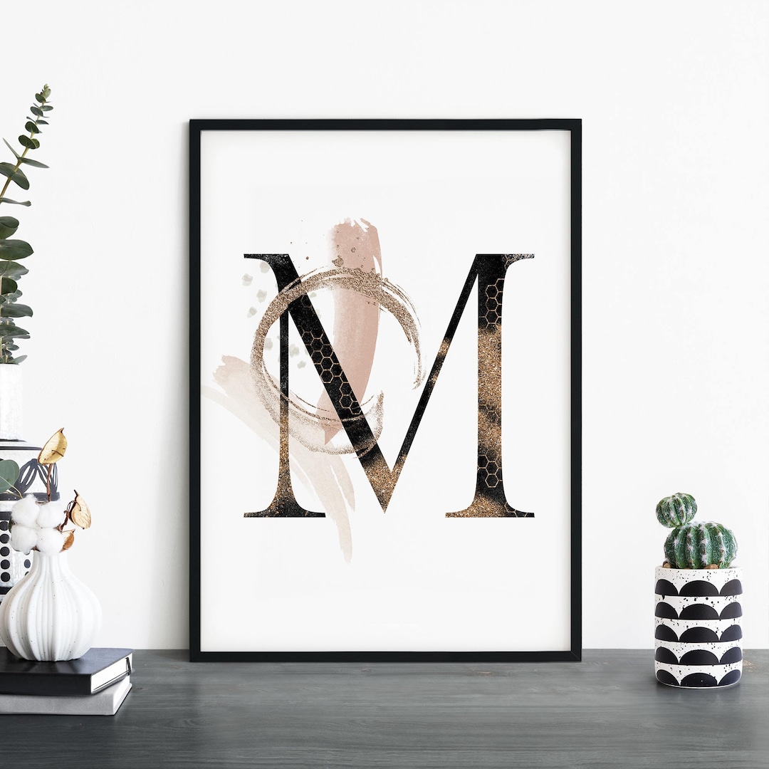 Letter M Alphabet Abstract Print Wall Art | 4x6 5x7 A4 A3 A2 A1 - Etsy