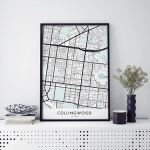 Collingwood, Melbourne Art, City Map Print Wall Art | A4 A3 A2