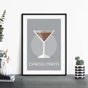Espresso Martini Cóctel Impresión Ilustrativa Arte de pared / 4x6 5x7 A4 A3 A2 A1