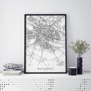 Bucharest, Romania Art, City Map Print Wall Art | A4 A3 A2 A1