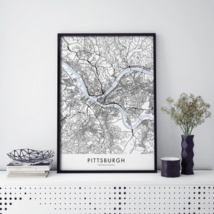 Pittsburgh, Pennsylvania City Art, Carte Imprimer Art Mural | A4 A3 A2 A1